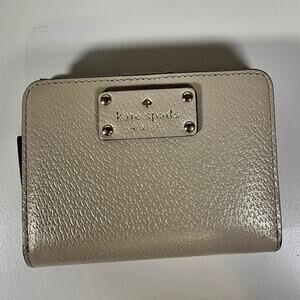 kate spade Grey/Khaki Bi-fold Snap Wallet